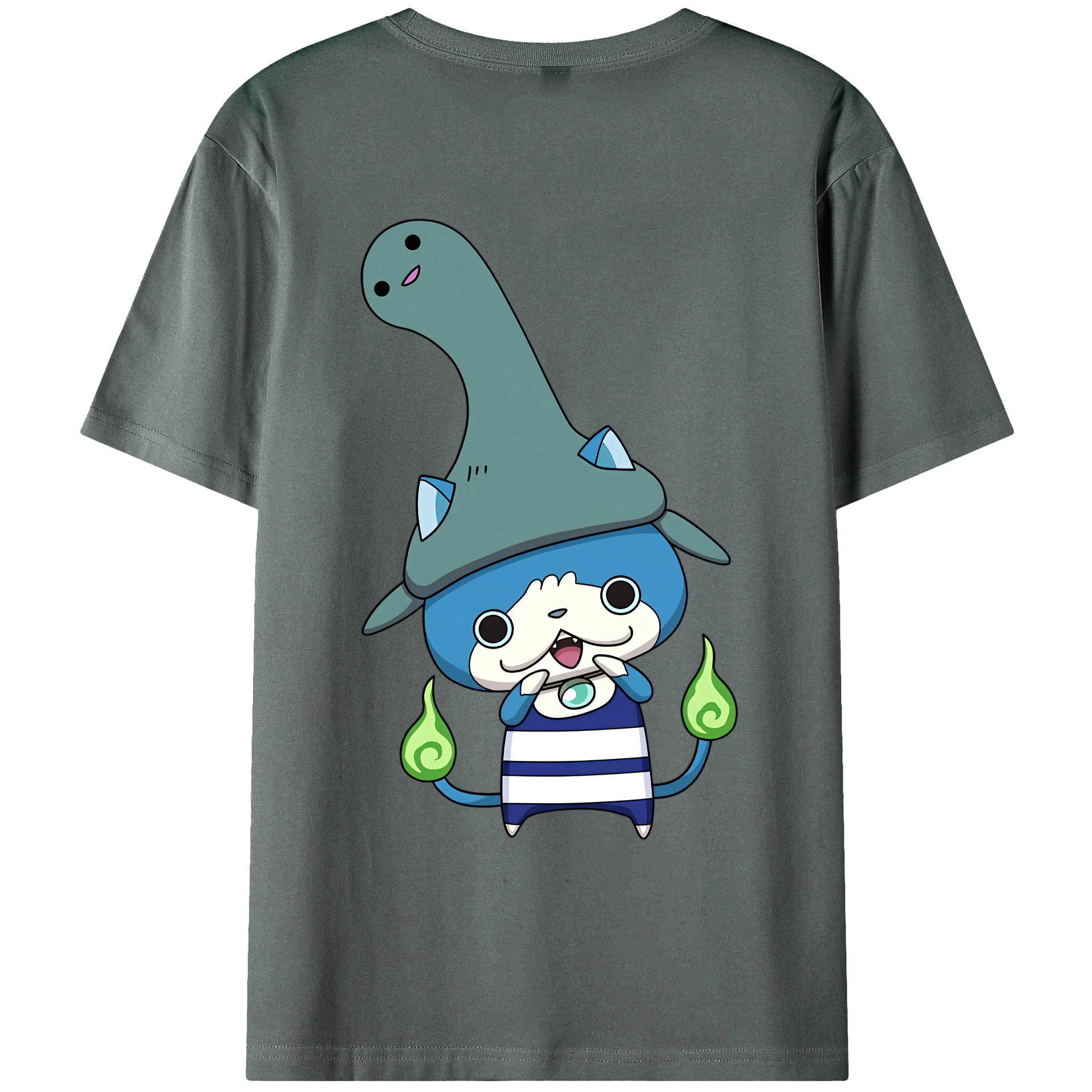 （画像用） 妖怪ウォッチ Yo-kai Watch 綿100％ メンズ半袖Tシャツ（バックプリント） 通気性